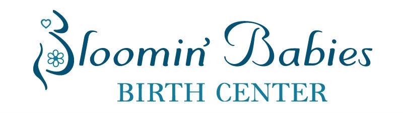 A blue and white logo for the benjamin franklin birth center.